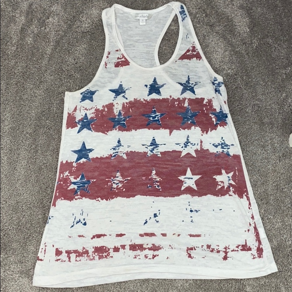 Red White and Blue Stripes with star tank top